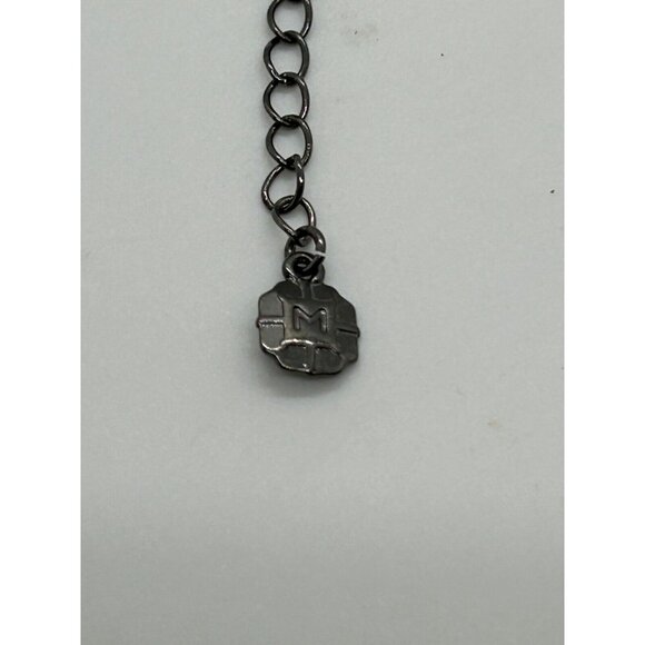 Monet Necklace Faux Silver Pearl, Blue and Silver Faceted Beads Gunmetal Vintage - Picture 9 of 12